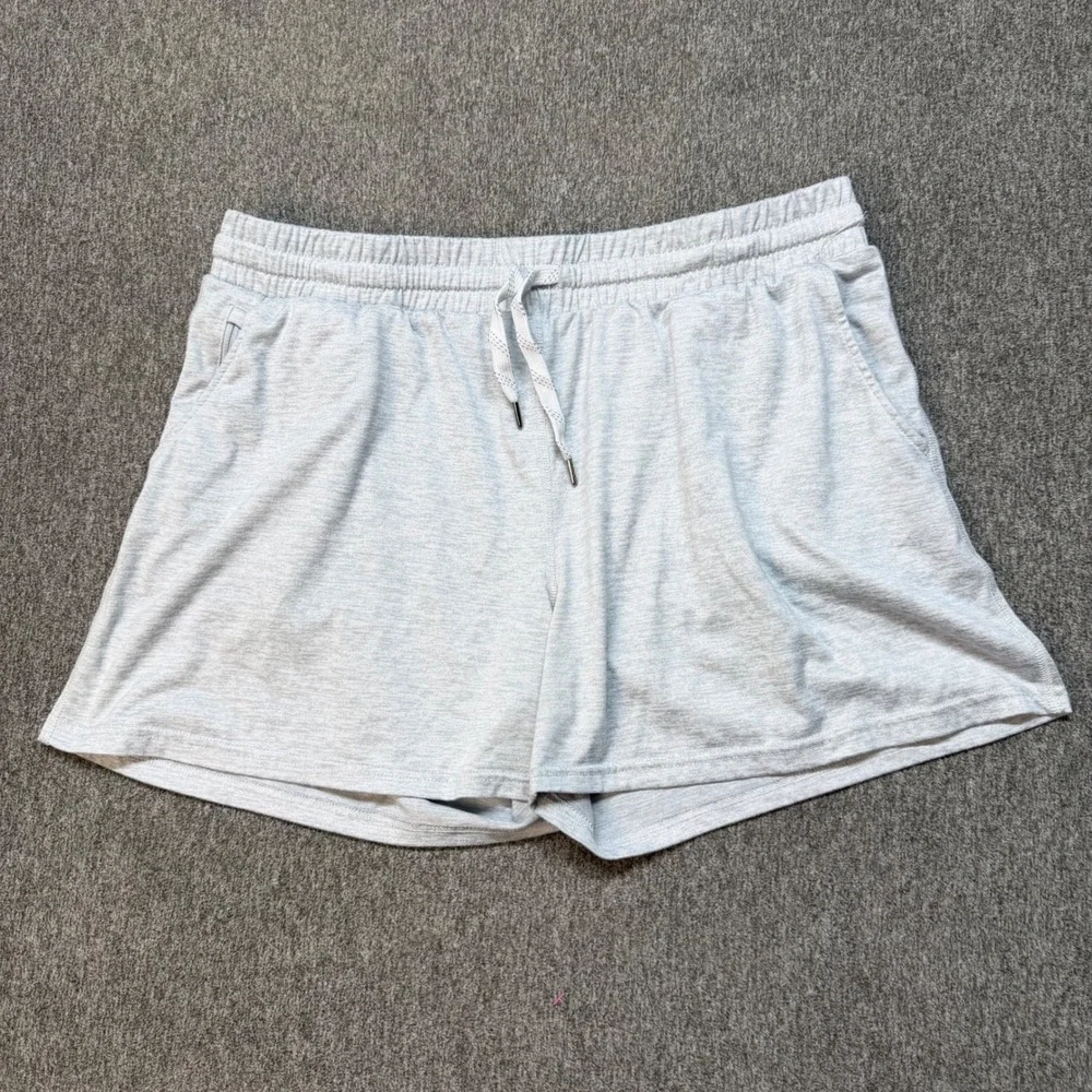 Pacific Trail Mens XL Heather Gray Athletic Lounge Shorts Drawstring Pockets